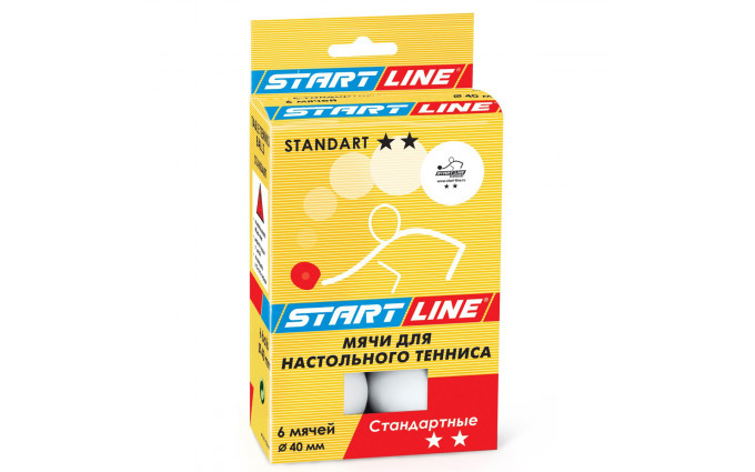 Мячи теннисные Start Line Standart 2* 6шт белые